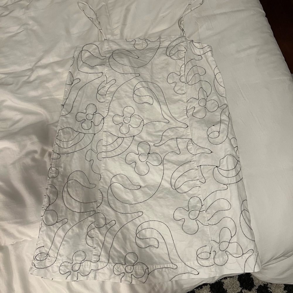 Madewell Goldie Mini Dress White Embroidered